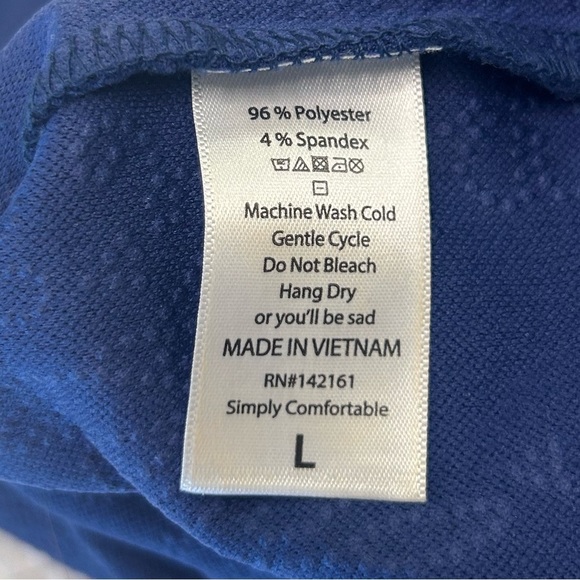 Lula Roe Royal Blue Floral Embossed Pull On Skirt. Size Large. - Picture 4 of 6